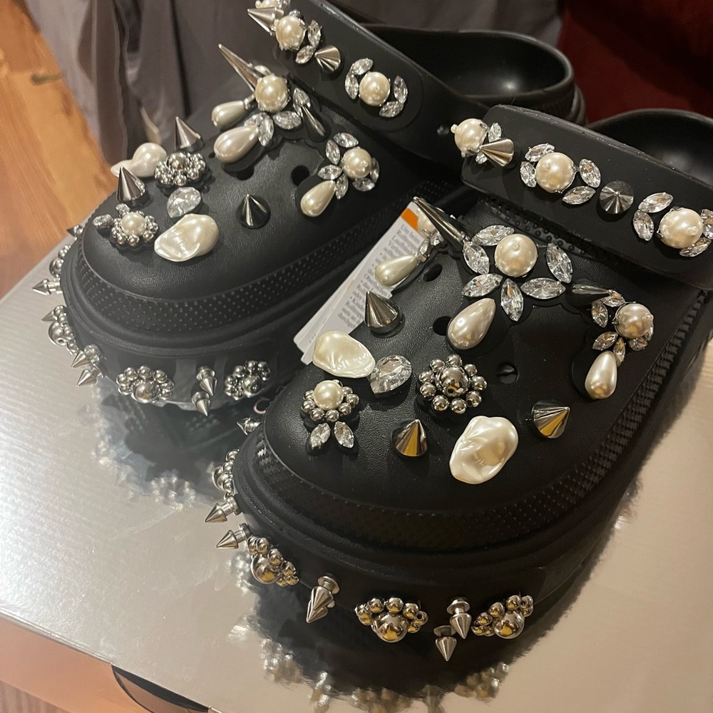 Simone Rocha Black Stomp Clog Crocs